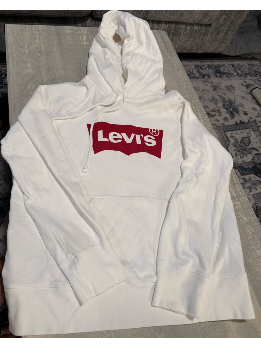 Levi's White Hoodie with Red Logo